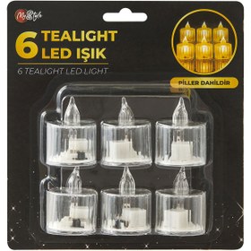 Resim Bood Dekoratif 6'lı Kristal Led Tealight Mum 
