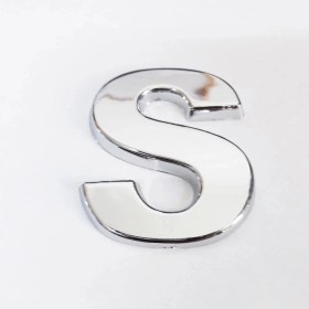 Resim Belle Fusion Mey Ithalat® Cemax S Harfi 3,75 cm Krom Yapışkanlı 