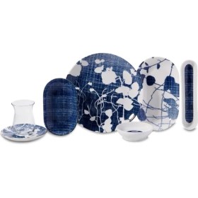 Resim Mediterian Renkli 28 Parça Porselen Kahvaltı Takımı, 6 Kişilik, Şık ve Kullanışlı Set 