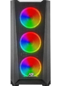 Resim Powerboost VK-W001B 4-Argb Fanlı Gamıng Mıd-Tower Pc Kasası 360MM Sıvı Soğutma Desteği 
