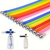 Resim Paslanmaz Çelik Filtre Toplu Ayarlanabilir Gökkuşağı Köpük Tüfek Pipeti - Çoğu Köpük Tabancasına Uyar, 24.5cm Uzunluk, Yüksek Basınçlı Araba Yıkama, Köpük Tüfek Basınçlı Yıkama için İdeal 