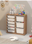 Resim Beyza 9 Sepetli Çok Amaçlı Dolap Oyuncak Dolabı Çam Diğer 