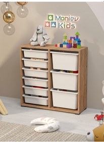 Resim Beyza 9 Sepetli Çok Amaçlı Dolap Oyuncak Dolabı Çam Diğer 