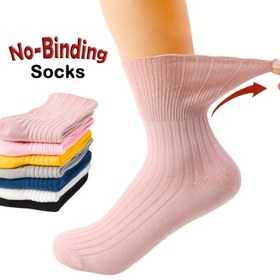 Resim 4 Çift Kadınlar İçin Bağlanmayan Diyabetik Çoraplar - Gevşek Ayak Bileği Desteği, Dikişsiz Parmak, Ultra Geniş Hastane Bakımı, Hamile Kadınlar ve Diyabet Hastaları İçin Yumuşak Pembe Ribbed Tasarım, Rahat Hamilelik Çorapları, Dayanıklı Çoraplar 