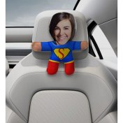 Resim Bk Gift Kişiye Özel Kadın Süper Kahraman Tasarımlı Araç Koltuk Bebek Yastığı-9 