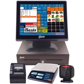Resim Avapos GM0903SET1 Market Barkod Satış Sistemi Terazili ve Programı Full (Dokunmatik Pos Pc + Hızlı Satış Programı + Terazi+Masa Tipi 2d Barkod Okuyucu+Çekmece+Fiş Yazıcı 80MM) 
