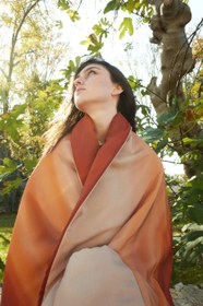 Resim Ipek Akarca %100 Silk Sunset Pancho - Tek beden 