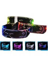 Resim Toptan Bulurum Aydınlatmalı LED Parti Gözlüğü Çok Renkli Modlu Cyberpunk Tasarım 