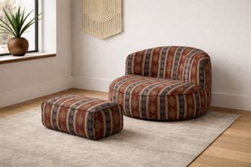 Resim Vintage Turkish Mila Puff Vintage Armut Koltuk - Ottoman 