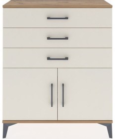 Resim Arges Şifonyer Tek Raflı 3 Çekmeceli 2 Kapaklı 88x30x106 Çam-aytaşı Atlas Çam 