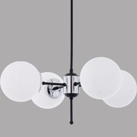 Resim Step Aydınlatma Ava Siyah-krom 4 Kollu, Modern Salon Y. Odası O. Odası Avizesi 