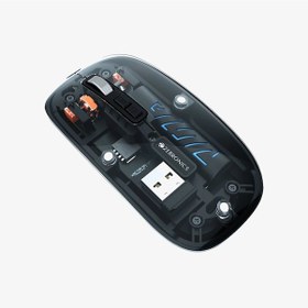 Resim Şeffaf Tasarım Bluetooth + 2.4g Kablosuz Şarjlı Mouse - 