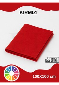 Resim Kırmızı Renk Metrelik Ince Keçe Kumaş Keçe 1 Mm Aktivite Keçesi Renkli Keçe 1 Metre 100 Cm X 100 Cm 