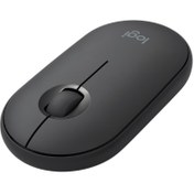 Resim LOGITECH M350 Pebble Kablosuz Mouse (Siyah) İnce ve Sessiz (910-005718) 