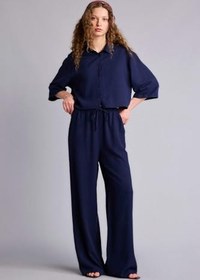 Resim DeFacto Wide Leg Cepli Yüksek Bel Standart Boy Keten Karışımlı Pantolon 