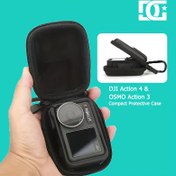 Resim Dayanıklı Spor Kamera Saklama Kutusu Alaşım Tokalı - Siyah EVA + Sentetik Deri Koruyucu Kutu DJI Action5Pro / 4/3, GoPro 12/11/10/9/8/7, Insta Ace Pro / Ace için - Kompakt ve Hafif Tasarım 