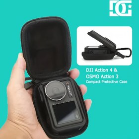 Resim Dayanıklı Spor Kamera Saklama Kutusu Alaşım Tokalı - Siyah EVA + Sentetik Deri Koruyucu Kutu DJI Action5Pro / 4/3, GoPro 12/11/10/9/8/7, Insta Ace Pro / Ace için - Kompakt ve Hafif Tasarım 