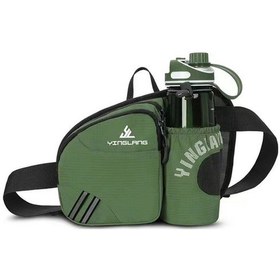 Resim Askeri Yeşil Nylon Spor Bel Çantası - Koşu, Bisiklet, Dağcılık İçin - Su Şişesi Cepli, Hafif, Konforlu - Telefon, Anahtar, Cüzdan Taşıma Yeşil Yeşil 