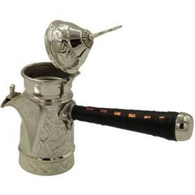 Resim Gümüş Kaplama Nakışlı Bakır Mırra Cezve 24 Cm 