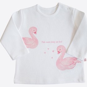 Resim Organik Pamuk Pembe Swan 2’li Bebek Takımı - 3-6 Ay 