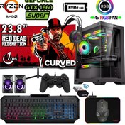 Resim Xaser Blood X140 R7-5700X 32 GB 1 TB M.2 SSD 6 GB GTX1660 23.8" Free Dos Masaüstü Oyuncu Bilgisayarı 