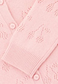 Resim Gwenoli Kaşmir Kız Bebek Hırka Pointelle Örgü - Pembe / M 12 