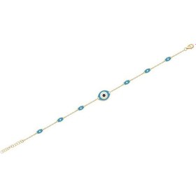 Resim Diamond Line - Gülaylar - Sarı Altın 14 Ayar Nazar Boncuğu Bilekl Standart N11.21801 Sarı Altın 