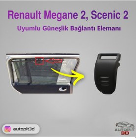 Resim Renault Megane 2, Scenic 2 Güneşlik Bağlantı Elemanı 2 Adet Güneşlik Bağlantı Elemanı 