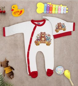 Resim Bk Kids Kişiye Özel Bebek Kıyafeti, Bebek Giyim Hediyesi, Tulum Zıbın Ve Kukuletalı Şapka Seti-7 Çok Renkli 