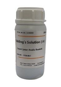 Resim Fehling'S Solution A Invert Şeker Analiz Reaktifi 250 Ml 