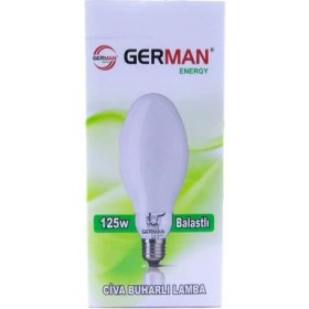 Resim German 125W 3600K 2800LM E27 Cıva Buharlı Balastlı Ampul 70X160MM 