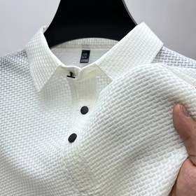 Resim Elson OBM 2025 Yaz Avrupa ve Amerikan Modası Yaka Çevirmeli Rahat Nefes Alabilir Ice Sliky Fiber Kumaş Kısa Kollu Erkek Gömlek 