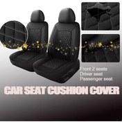 Resim Chuangyinshop Toyota Crown 2015-2021 İçin Siyah-gri İki Ön Koltuk Deri Koltuk Kılıfı 