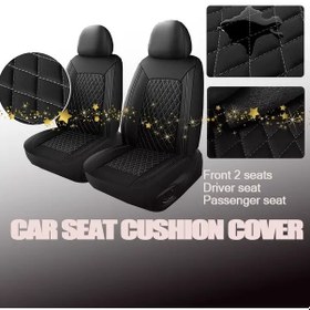 Resim Chuangyinshop Toyota Crown 2015-2021 İçin Siyah-gri İki Ön Koltuk Deri Koltuk Kılıfı 