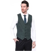 Resim Wessi V Yaka Tek Erkek Yelek - Yeşil 