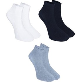 Resim Kral Socks Kabartma Desenli Bambu Dikişsiz Parfümlü Erkek Kısa Çorap 3'lü Çok Renkli 