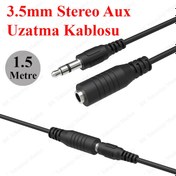 Resim 1.5 Metre 3.5Mm Stereo Aux Ses Uzatma Kablosu 