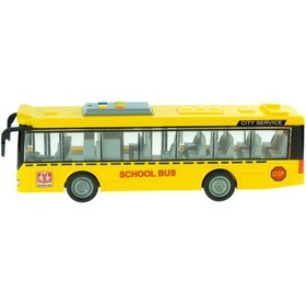 Resim Oyuncak Okul Otobüsü Işıklı Sesli Sürtmeli 27 Cm 