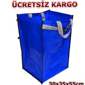 Resim Pazar Arabası Çantası Mavi Tarpaulin Branda Kumaş -Benzersiz Ürün 