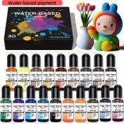 Resim 18 Renk Alçı Pigmenti (10ml/0.35oz * 18 renk), 1 adet, alçılı ve çimentolu DIY projeleri için uygun, su bazlı pigment DIY, alçı ve çimento boyama malzemesi, alçı ve çimento renklendirme için 