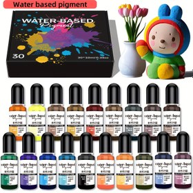 Resim 18 Renk Alçı Pigmenti (10ml/0.35oz * 18 renk), 1 adet, alçılı ve çimentolu DIY projeleri için uygun, su bazlı pigment DIY, alçı ve çimento boyama malzemesi, alçı ve çimento renklendirme için 