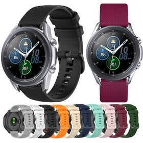 Resim Samsung Galaxy Uyumlu Watch 3 İçin 41mm 20mm Damalı Silikon Saat Bandı Siyah 