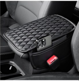 Resim Samdoo Araba Merkezi Konsol Koruması - Deri + Yavaş Geri Dönüşlü Sprey - Çift Taraflı Depolama Çantısı - Ergonomik Desteği - Evrensel Uyum 