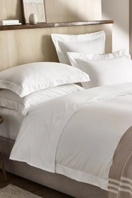 Resim Velvet Touch Pamuklu Oxford Tekli Yastık Kılıfı - Beyaz / Standart 50 × 75 cm 