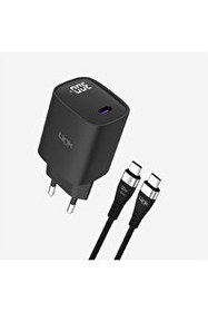 Resim Linktech LNG-G847 Premium 30W USB-C Type-C Kablolu Mini Super SI Şarj Aleti 