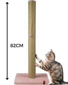 Resim PUGALO 82cm Lüx Tırmalama Tahtası Catnipli Jüt Tırmalama Pembe Minder Yüzey 