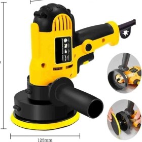 Resim İyisi Yok Dikey Polisaj Zımpara Makinesi 125MM Devir Ayarlı Polisaj Makinesi Sarı 