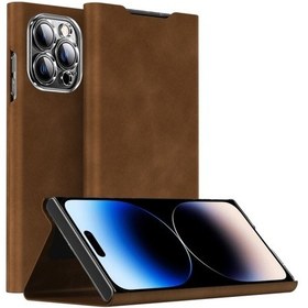 Resim Cbtx Iphone Uyumlu 14 Pro Magnicy Napa Doku Deri Telefon Kılıfı 