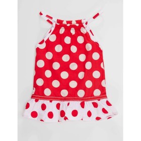 Resim Denokids Kırmızı Puantiye Kız Bebek Yazlık Elbise 