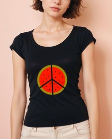 Resim Filistin Direnişi Karpuz Geniş Yaka Tişört 